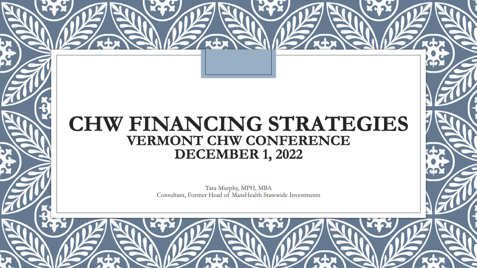 CHW Financing Strategies